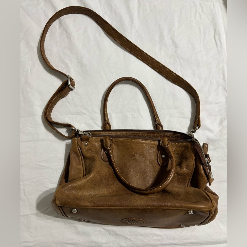 Roots Brown Leather Satchel